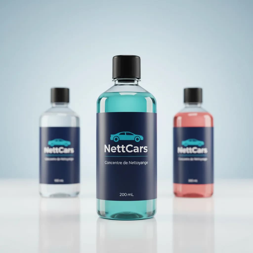 Flacons de concentre de nettoyage NettCars en 100 mL, 200 mL et 300 mL pour shampouineuse
